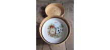 6 assiettes à fromage en porcelaine (L'hirondelle)