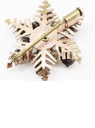 broche ancienne flocon strass