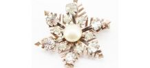 broche ancienne flocon strass