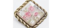 Broche lucite fleurs vintage