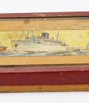Ancien plumier en bois bateau