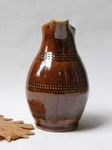 Pichet en Grès du Berry marron vernissé brillant 66 cl. 