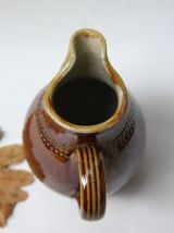 Pichet en Grès du Berry marron vernissé brillant 66 cl. 