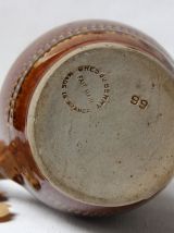 Pichet en Grès du Berry marron vernissé brillant 66 cl. 