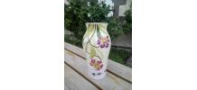 Paire de vases anciens en opaline émaillée 