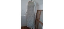 Robe longue vintage motifs  filigrane vert amande T 38