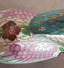 Très beau cygne ancien en émail cloisonné 