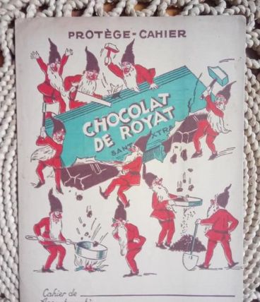 Ancien protège cahier publicitaire "Les chocolats de Royat"