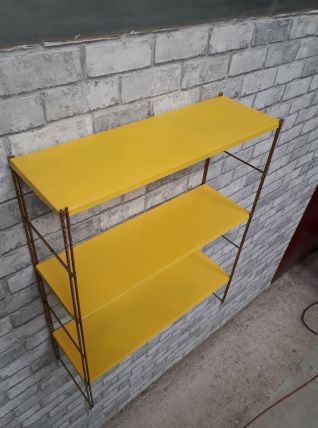 etagere string   style tomado metal  jaune montant strier or