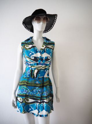 Ensemble de plage robe maillot de bain bikini vintage 60's