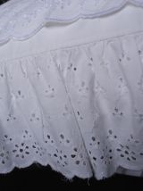 Parue de lit blanche broderie anglaise 3 pièces Vintage
