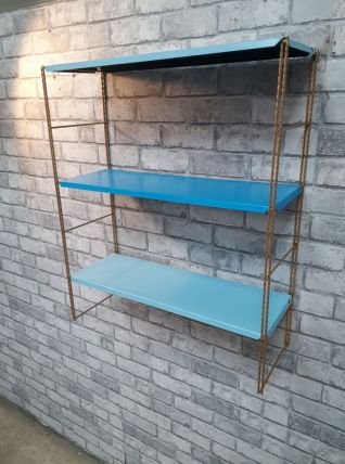 Etagere string style tomado 1960 metal 2 bleu  ciel et  1 fo