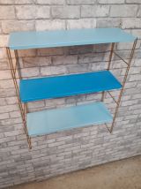 Etagere string style tomado 1960 metal 2 bleu  ciel et  1 fo