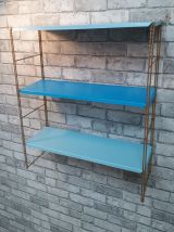 Etagere string style tomado 1960 metal 2 bleu  ciel et  1 fo