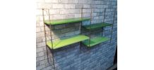 Etagere string style tomado 1960 metal  vert 2 tons 4 tablet