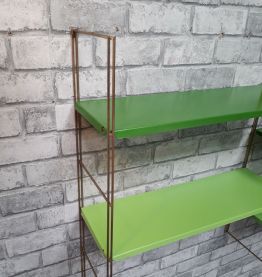 Etagere string style tomado 1960 metal  vert 2 tons 4 tablet