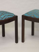 Paire de tabourets design année 50/60 tissu jacquard.