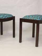 Paire de tabourets design année 50/60 tissu jacquard.