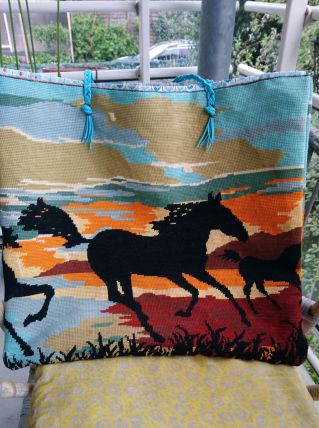 cabas canevas ancien