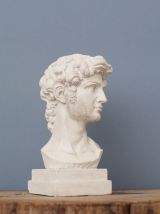  Tête David en béton blanc ciré