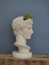  Tête romaine en plâtre ciré
