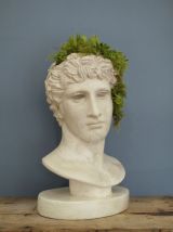  Tête romaine en plâtre ciré