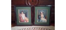Deux reproductions de  tableaux célèbres sur soie