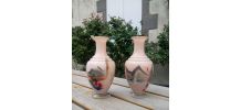 Jolie paire de vases en verre opaline 