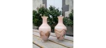Jolie paire de vases en verre opaline 