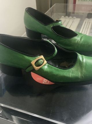Escarpins en cuire vert FIORENTINA, made in Italy , T38
