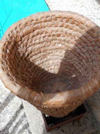 CACHE POT OSIER ROTIN VINTAGE 