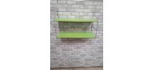 etagere en bois laqué 1975 a 80    48x60x22 vert et noir et 