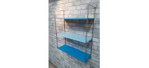 Etagere string style tomado 1960 metal 1 bleu ciel et 2fonçé