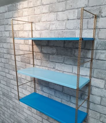 Etagere string style tomado 1960 metal 1 bleu ciel et 2fonçé