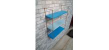 Etagere string style tomado 1960 metal 1 bleu ciel et 2fonçé