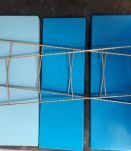 Etagere string style tomado 1960 metal 1 bleu ciel et 2fonçé