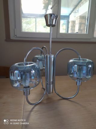 Authentique plafonnier année 70 a 3 bras rare
