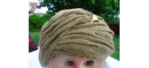 Chapeau bombe beige feutre +laine année 1953