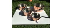 Casseroles en cuivre martelé