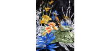Superbe couverture noire motif tropical 