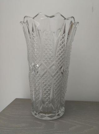 Vase en verre transparent 
