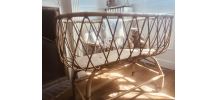 Adorable lit vintage en rotin 