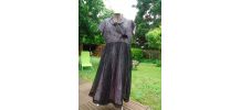 Robe voil paillette col croisé doublée mauve manches courtes
