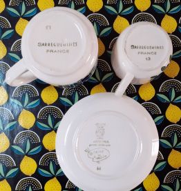 Tasses et sous-tasses Sarreguemines Digoin