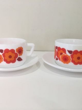 Lot de 2 tasses Arcopal orange