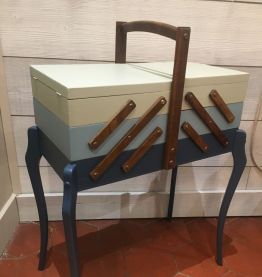 Travailleuse couture bleue