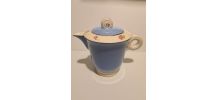 Théière en faïence de Digoin Sarreguemines bleu décor floral