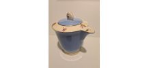 Théière en faïence de Digoin Sarreguemines bleu décor floral