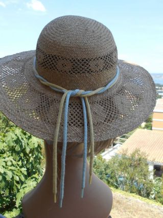 CHAPEAU CAPELINE VINTAGE PAILLE ITALIENNE NEUF T 54 CM