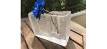 Soliflore Bloc de verre à décor de foret